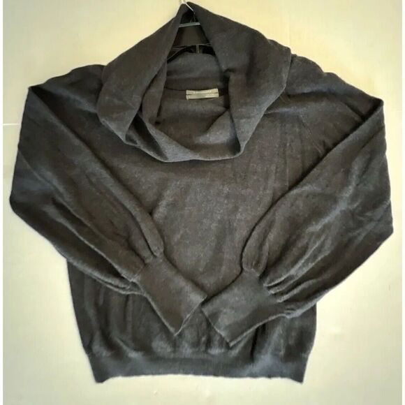 Anthropologie Wool Women Sz L Jolene Cowl Neck Pullover Sweater Dark Gray - Picture 10 of 10